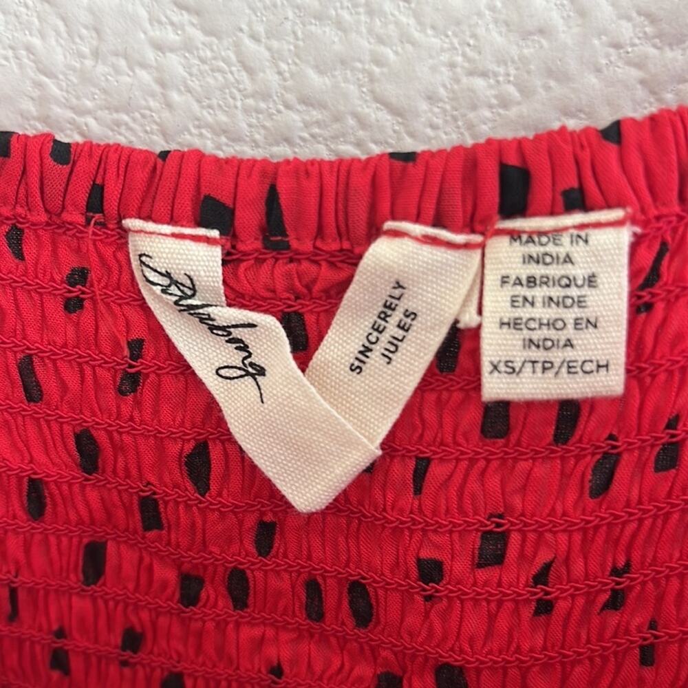 Billabong X Sincerely Jules Collab Playing for Keeps Dress Smocked Red Black XS - Picture 6 of 8